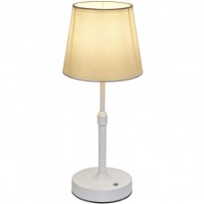 Επαναφορτιζόμενο Πορτατίφ LED 3W Θερμό Φως Dimmable Μεταλλικό Λευκό με Υφασμάτινο Καπέλο 955TL2525N6WH